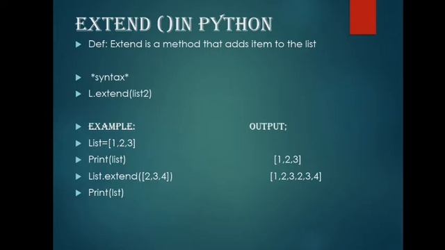 List methods( #append ,#extend,#insert)in python-python programming смотреть онлайн