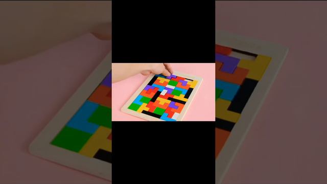 New high quality wooden😍😍 tangram jigsaw brain tetris game puzzle toy🌺🌺#viral #short смотреть онлайн