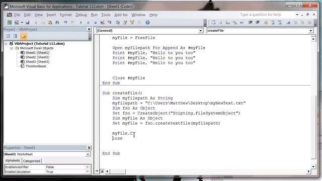 Excel 2010 VBA Tutorial 112 - Creating a text file смотреть онлайн