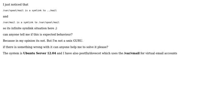 /var/spool/mail point to ../mail and /var/mail point to /var/spool/mail is this something wrong? смотреть онлайн