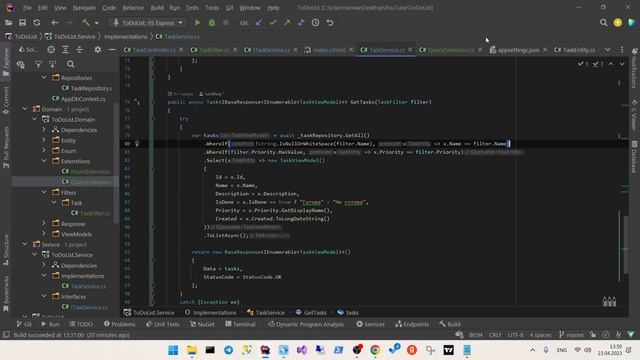 ДОБАВЛЕНИЕ ФИЛЬТРОВ ДЛЯ ТАБЛИЦЫ - ToDoList смотреть онлайн