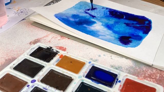 Рисуем акварелью космос (ночное небо) смотреть онлайн