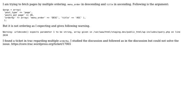 Wordpress: How to set multiple `orderby` in query argument? смотреть онлайн