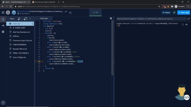Problem 9: First and Last Digit / FLOW004 | CodeChef Beginner C++ смотреть онлайн