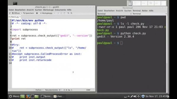 Python-Programmierung - subprocess - einfache Ausgaben verarbeiten