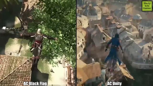 Assassin's Creed Unity vs Black Flag - Graphics Gameplay смотреть онлайн