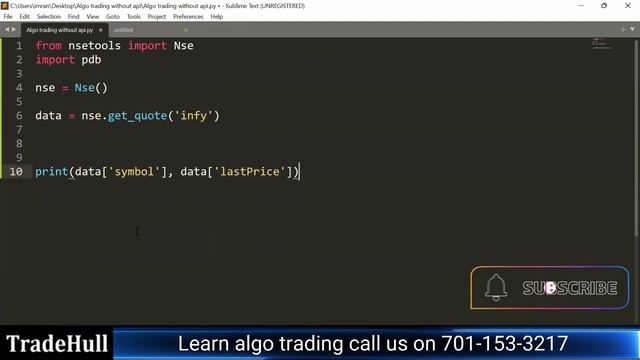 Algo trading free api || nsetools | TradeHull | Stock market | Details in description смотреть онлайн