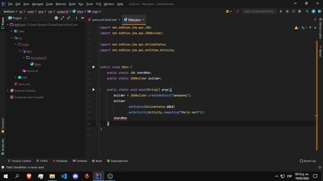 Como CREAR un BOT de DISCORD usando JDA (Java) | Iniciando el bot смотреть онлайн