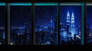 ☔️ Усните за 5 минут под шум дождя в небоскребе ☔️ Расслабляющий звук дождя для сна в Куала Лумпур