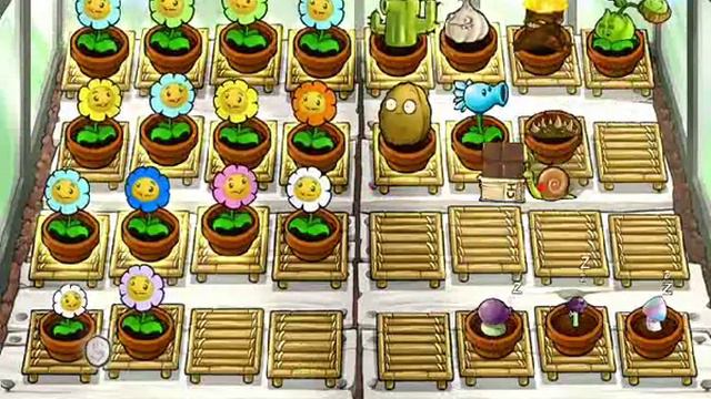 поливаем растения в Plants Vs Zombies