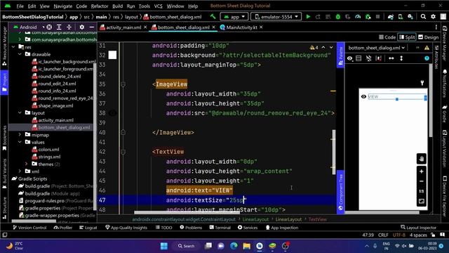 Android Bottom Sheet Dialog | Android Studio Tutorial | Techno Sp смотреть онлайн