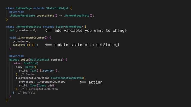 FLUTTER setState() Counter смотреть онлайн