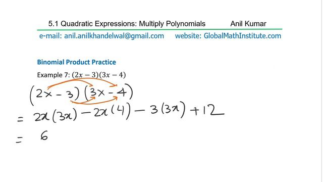 Multiply Polynomials Binomial Products Algebra Tiles and Rectangle Model 5-1 MPM2D смотреть онлайн