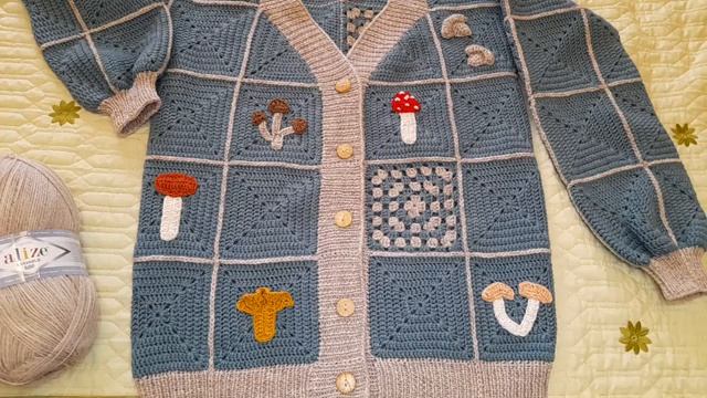 Кардиган с аппликациями / Экспресс мастер класс смотреть онлайн