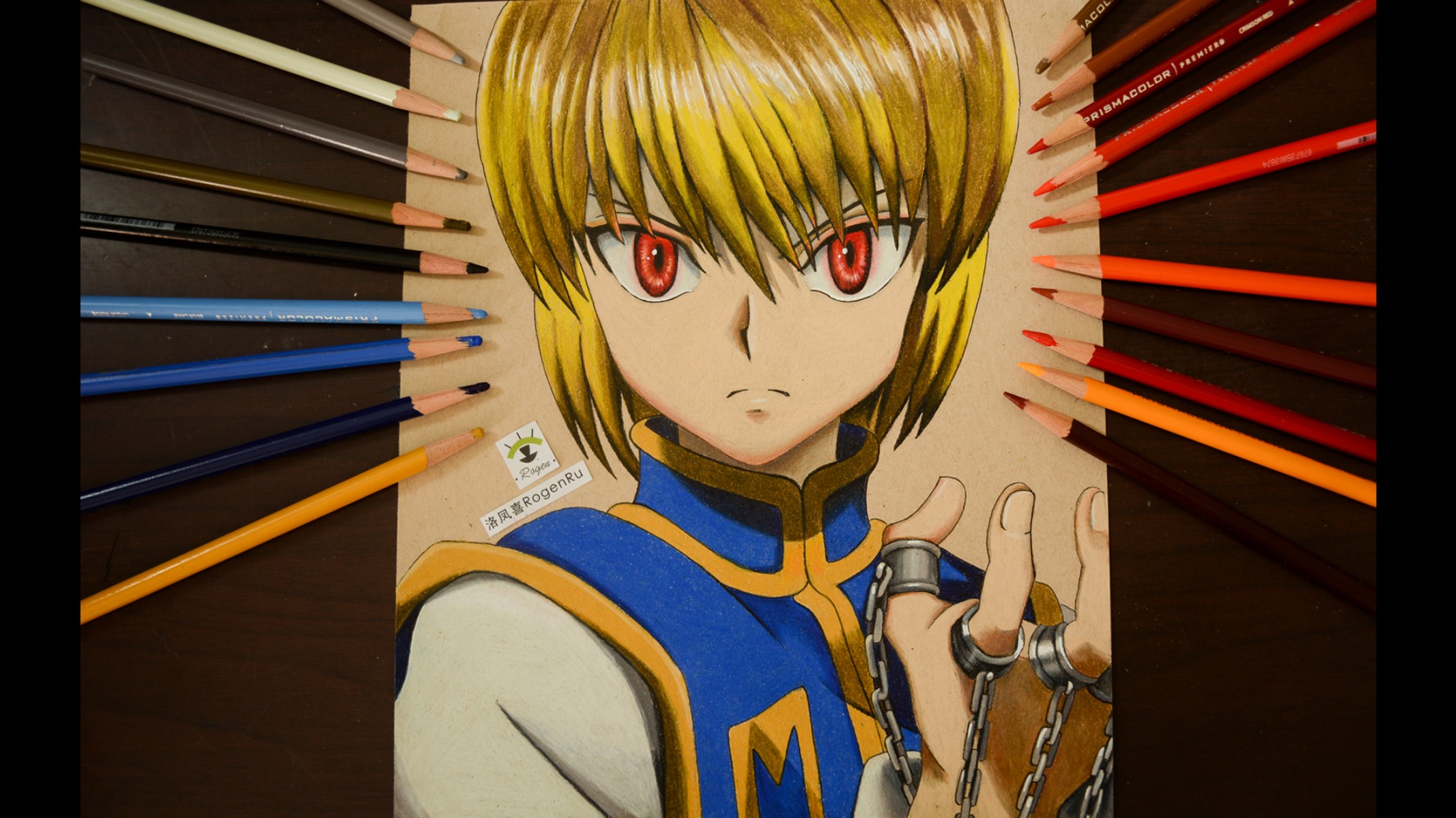 44b Как нарисовать аниме с помощью Prismacolor: Курапика