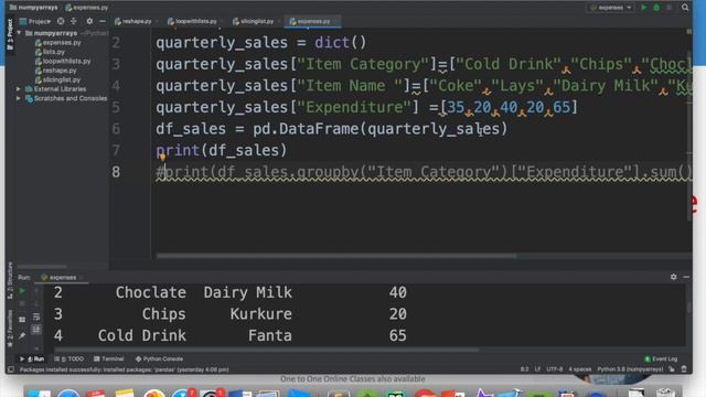 Python Programs#3, To create a data frame for Items(Category, Name and Cost) and group the expenses смотреть онлайн
