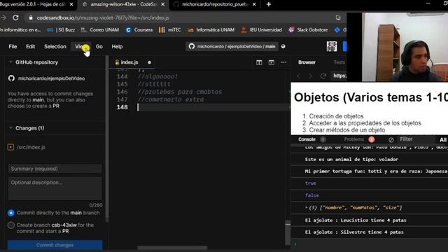 Crear y hacer commit de repositorio de github desde code sandbox смотреть онлайн