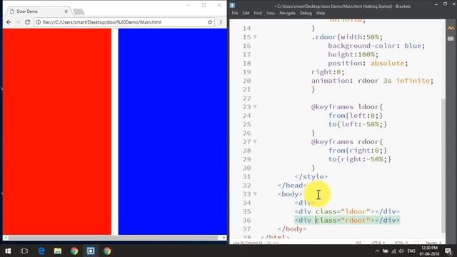 How to create Door open close animation with CSS 3 смотреть онлайн