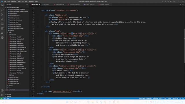 আসো শিখি Web Design - Day 3 - Adding Icon Fonts, Bootstrap Column Layout, Responsive Fixes смотреть онлайн