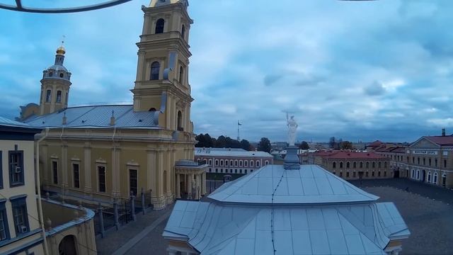Петропавловская крепость с воздуха. смотреть онлайн