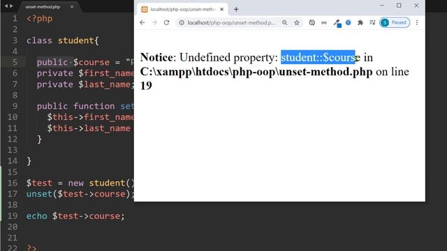 PHP OOP Unset Method Tutorial in Hindi / Urdu смотреть онлайн