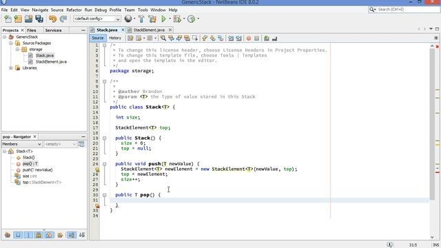 Generic Types using a Stack in Java смотреть онлайн