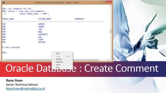 Oracle Create Comment By Rony Ihsan смотреть онлайн