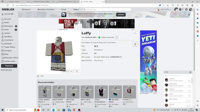 TUTO:COMMENT FAIRE UN SKIN LUFFY SUR ROBLOX (100 robux ) смотреть онлайн