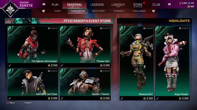 Apex Legends x Final Fantasy 7 Rebirth | All Final Fantasy 7 Rebirth Skins (FF7 Rebirth Event Store смотреть онлайн
