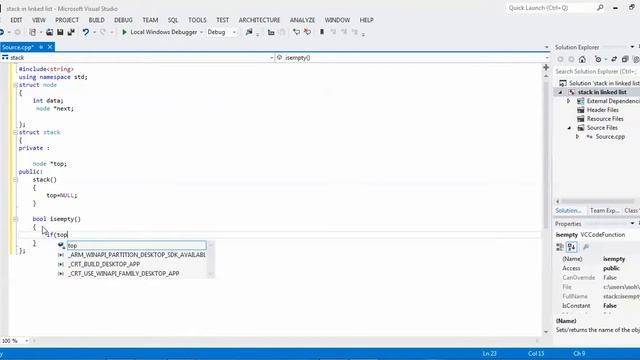 function to check is the stack in linked list empty or not смотреть онлайн