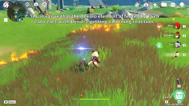Anemo elements affected by Pyro can react with Dendro elements | Genshin Impact смотреть онлайн