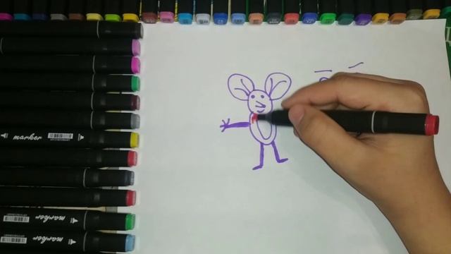 как можно нарисовать Мишку | Drawing for children mouse ? смотреть онлайн