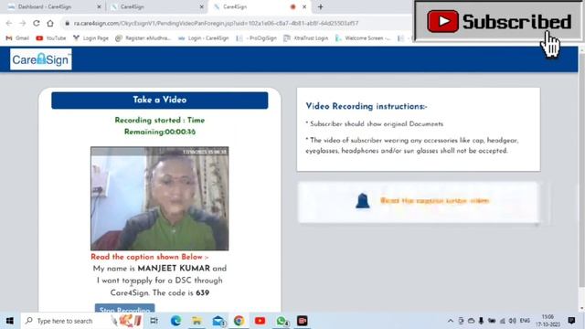 DSC video verification | Pan Card Based For Mobile Laptop | Care4sing Digital Signature смотреть онлайн