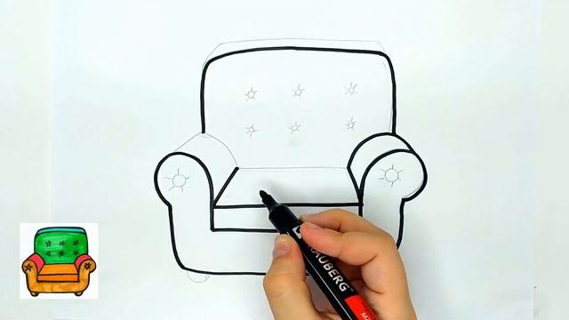 Как нарисовать кресло / Рисунки и раскраски малышам / Мультик раскраска для детей смотреть онлайн