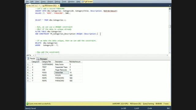 SQL Server - Constraints смотреть онлайн