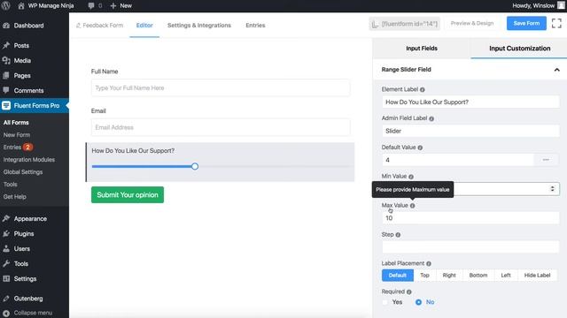 How to add Range Slider field on your Online Form | WP Fluent Forms смотреть онлайн