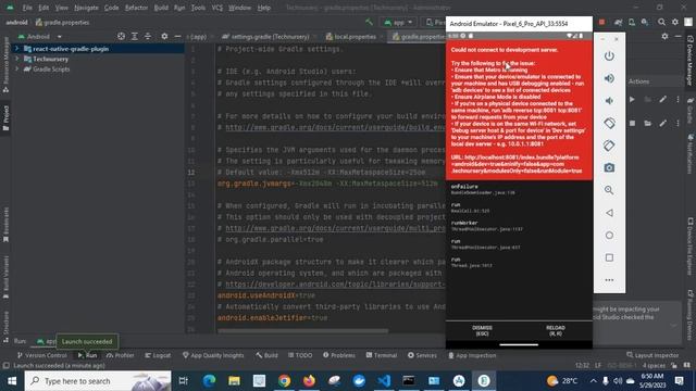 Could not connect to development server on React Native Android fixed with example смотреть онлайн