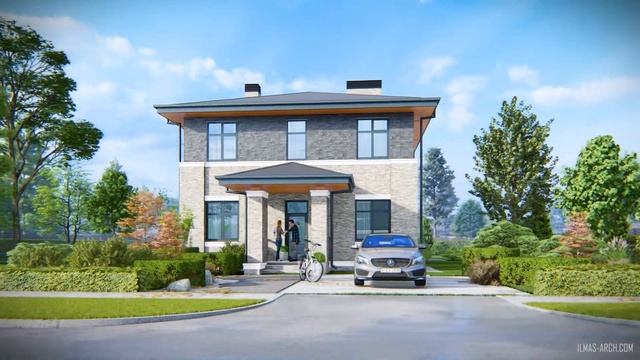 Двухэтажный дом в стиле прерий DUOS CUBE 150 смотреть онлайн