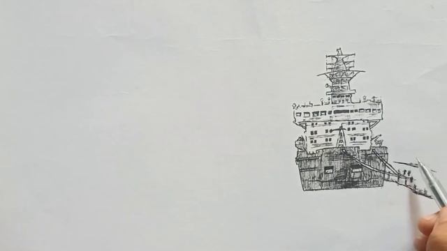 Ship in a port sketch || Aswni chhikara смотреть онлайн