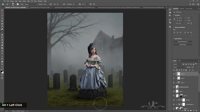 Foggy Cemetery Photo Manipulation Photoshop Tutorial смотреть онлайн
