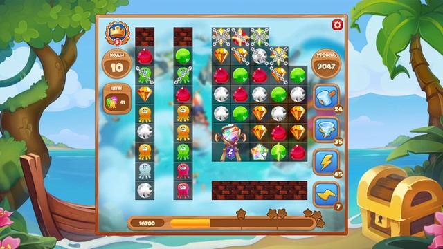 Как пройти уровень 9047 игры Сокровища Пиратов смотреть онлайн