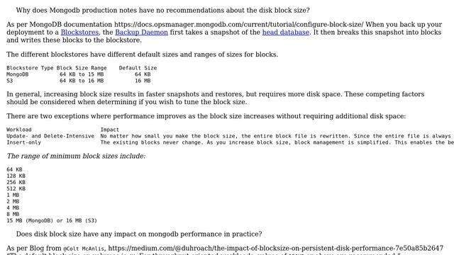 Databases: Disk block size for mongodb deployment смотреть онлайн