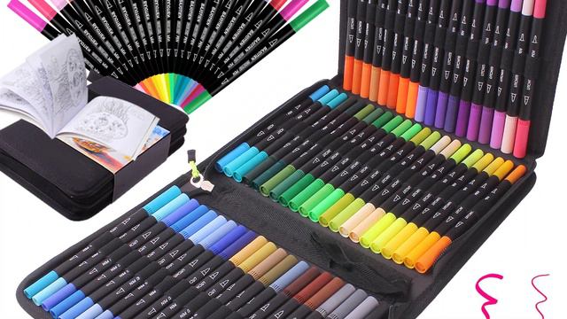 72 colors dual tip marker pens смотреть онлайн