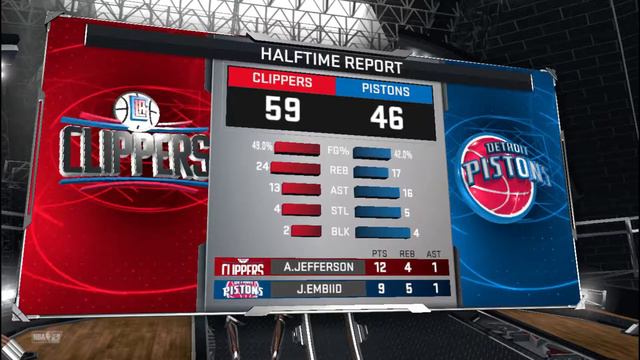 NBA 2K17 PC My GM Hall of Fame Los Angeles Clippers vs Detroit Pistons Regular season Full Game смотреть онлайн