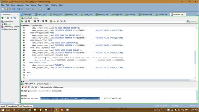 PL/SQL Tutorial | User Defined Exception | Pragma Exception_INIT in Oracle Database 11g смотреть онлайн