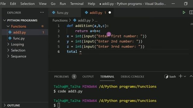 Find sum of numbers using function in python. Tutorial 23 смотреть онлайн