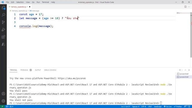 ES6: Learn Modern JavaScript | Ternary Operator смотреть онлайн