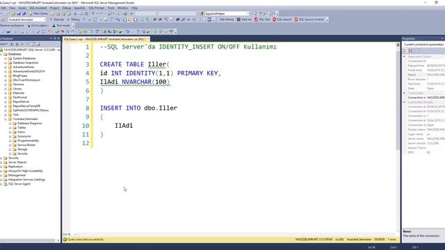 SQL Server'da IDENTITY INSERT ON-OFF Kullanımı смотреть онлайн