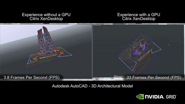 XenDesktop Autodesk AutoCAD: CPU Only vs NVIDIA GRID K2 смотреть онлайн