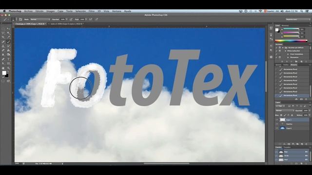 EFECTO DE TEXTO EN FORMA DE NUBES CON PHOTOSHOP CS6 смотреть онлайн